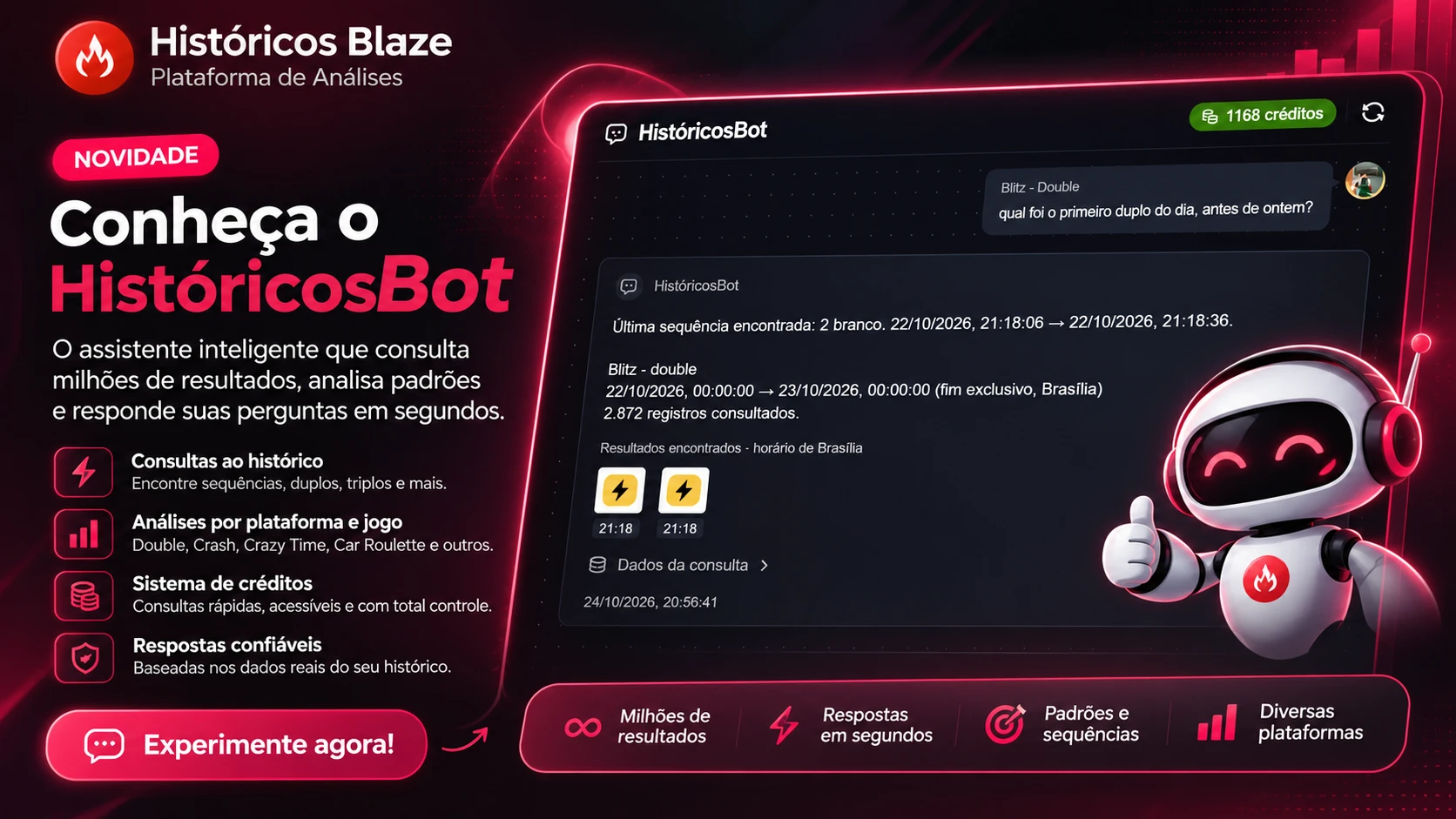 Captura da ferramenta: HistóricosBot em ação