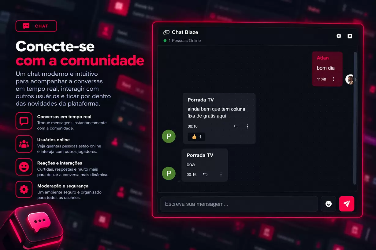 Captura da ferramenta: Chat da comunidade